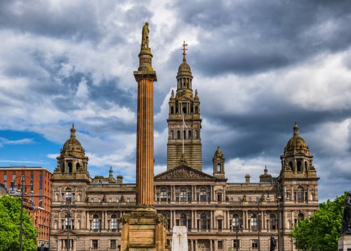 Place publique de George Square à Glasgow en Écosse