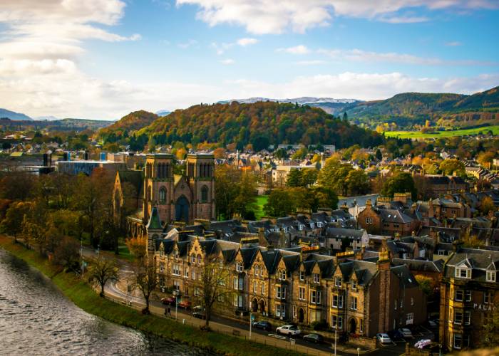 Vue panoramique de la ville de Inverness en Écosse