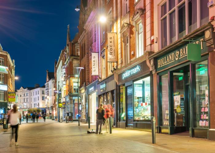 Quartier commerçant de Grafton street dans le centre de Dublin Irlande